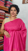 Hot Pink Thin Striped Semi Silk Saree - BGR9