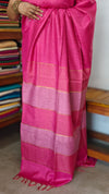 Hot Pink Thin Striped Semi Silk Saree - BGR9