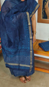 Indigo Block Printed Maheshwari Suit - SL291