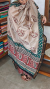 Brick Red and Cream Block Printed Maheshwari Suit - SL291
