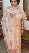 Peach Cotton Suit with Kota Doria Dupatta