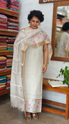 Cream and Gold Zari Striped Suit - D2 - CSU7