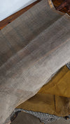 SQ39 - Mustard Hand Block Printed Kota Doria Saree