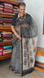 SQ39 - Black Hand Block Printed Kota Doria Saree