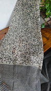 SQ39 - Black Hand Block Printed Kota Doria Saree