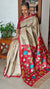 Beige Desi tussar Silk Saree with Kalamkari Pallu