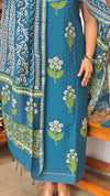 Blue Block Printed Hakoba Cotton Suit - 1921