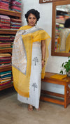 3721 - White and Yellow Block Printed Kota suit