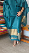 Peacock Green and Gold Tussar Silk Suit - EN08