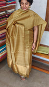 Dark Olive Green and Gold Tussar Silk Suit - EN08