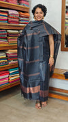 Black and Copper Zari Tussar Silk Suit - EN08