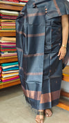 Black and Copper Zari Tussar Silk Suit - EN08