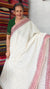 Cream and Brick Red Block Printed Tepchi Kota Saree - B62N