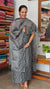Bluish Grey Floral Printed Noel Tussar Suit - AS56 - 1
