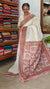 Cream and Red Block Printed Tepchi Kota Saree - B62N