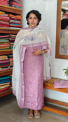 Lilac Embroiderd Linen Cotton Suit - BVC3