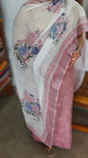 Mauve Embroidered Linen Cotton Embroidered Suit - BVC3