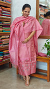 Flamengo Pink Checked Tussar Silk Suit - 81NZ - B