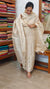 Cream Zari Checked Tussar Silk Suit - 81NZ - D