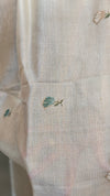 Cream Zari Checked Tussar Silk Suit - 81NZ - D