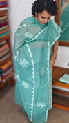 Teal Cotton Applique Suit - MMC5