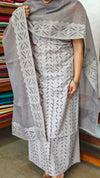Grey Cotton Applique Suit - MMC5