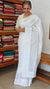 White Organdy Saree with Cotton Applique - 7188