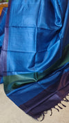 Azure Blue Printed Tussar Silk Saree - PK772