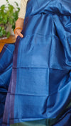 Azure Blue Printed Tussar Silk Saree - PK772