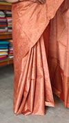 Rust Orange Noel Tussar Silk Saree with Jacquard Weaving - JNT46