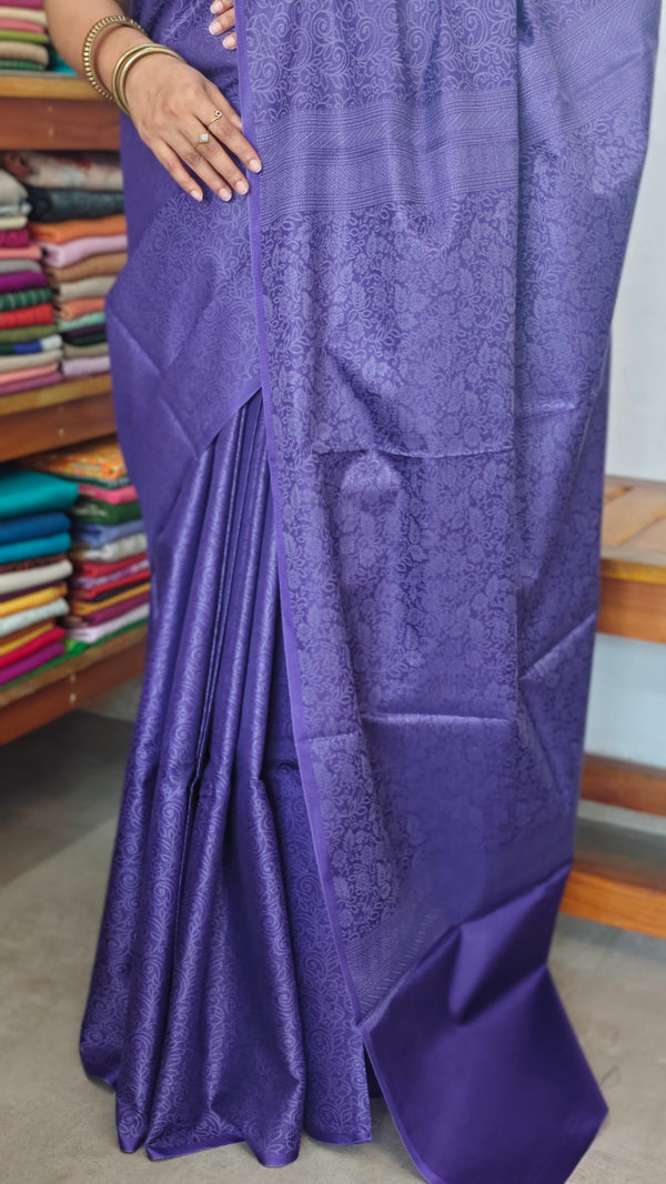 Violet Noel Tussar Silk Saree with Jacquard Weaving - JNT46