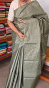 Fern Green Noel Tussar Silk Saree with Jacquard Weaving - JNT46