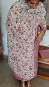 Mauve Pink Linen Cotton Suit with Floral Dupatta - BVC5