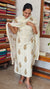 Cream Block Printed Cotton Suit - 3637
