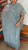 Iceberg Blue Embroidered Crushed Organza Suit - PFV4