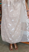 Nude Peach Embroidered Crushed Organza Suit - PFV4 - A1
