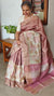 Mauve and Cream Printed Desi Tussar Silk Saree - EX2831
