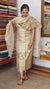 Light Beige and Olive Green Printed Woven Semi Silk Suit - CSU8