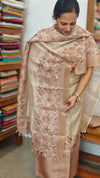 Dusty Mauve and Cream Woven Semi Silk Suit - CSU8