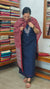 Navy Blue Cotton Suit with hand embroidery - XC33