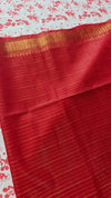 Scarlet Red Mini Checks Semi Silk Saree - BGR8