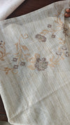 Light Beige and Taupe Kota Saree with Cross Stitch Embroidery - 5033
