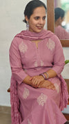 Lilac Cotton 3 piece kurti set