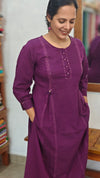 Purple Cotton 2 piece kurti set - RC69