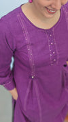 Purple Cotton 2 piece kurti set - RC69