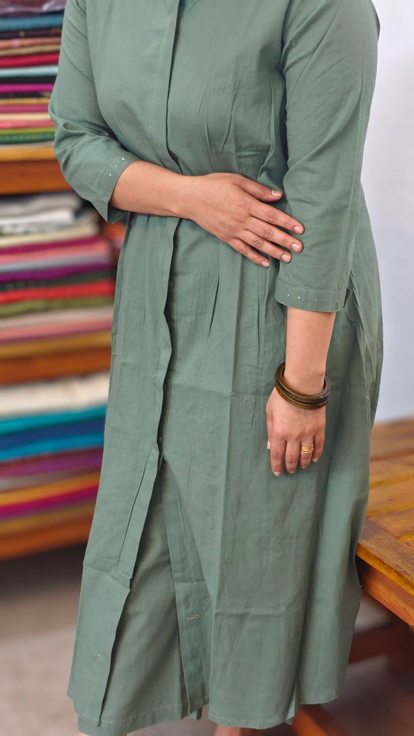 Dark Sage Green Cotton 2 piece Coord Set - RC69
