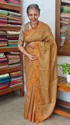 Brown Mustard Kota Saree with Cutwork - 408D
