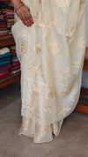 Pastel Yellow Kota Saree with Embroidery - FXT4