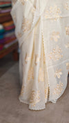 Pastel Yellow Kota Saree with Embroidery - FXT4