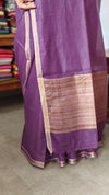 Grape Wine Chanderi Tussar Silk Saree - ANX19